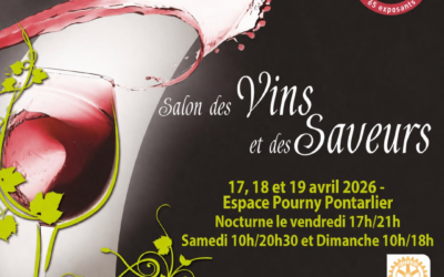 Retrouvez-nous au Salon des Vins et des Saveurs de Pontarlier le 17, 18 et 19 avril 2026