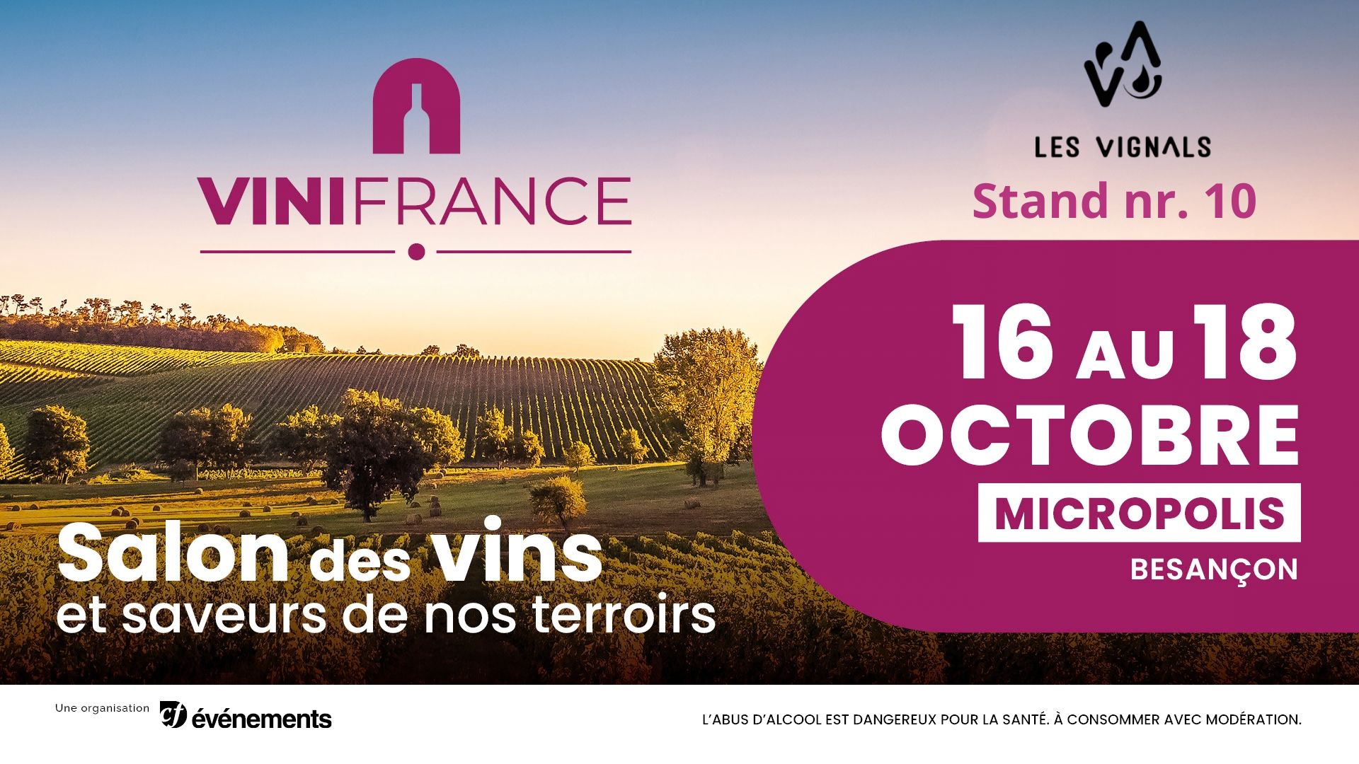 Retrouvez-nous au Salon VINIFRANCE de Besançon du 16 au 18 octobre 2026